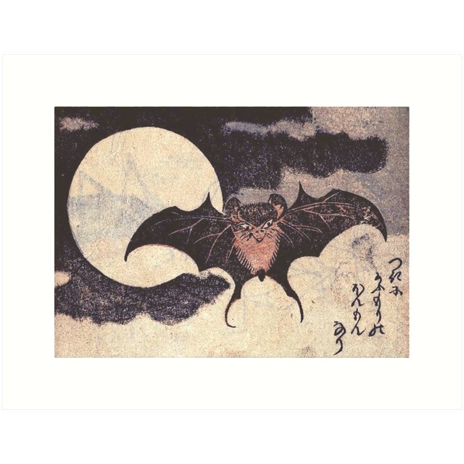 Hokusai Bat | Blank Greeting Card