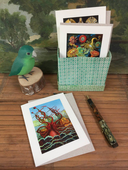 Octopus & Ship | Blank Greeting Card