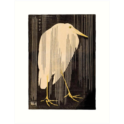 Heron in the Rain | Blank Greeting Card