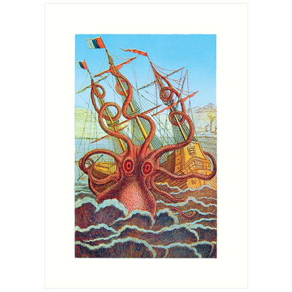 Octopus & Ship | Blank Greeting Card